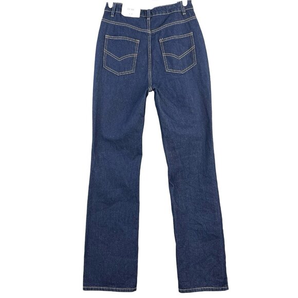Future Collective Reese Blutstein Women Blue Jean Size 4 Flare Leg High Rise NEW - Picture 2 of 12
